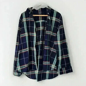 Madewell Jade Green Button Up Shirt Plaid Size XL Collared Pocket